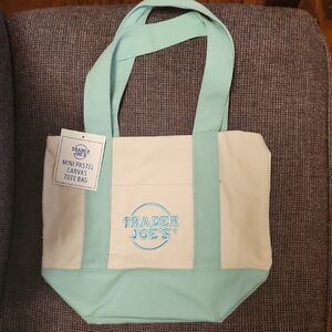 Trader Joe's Mint Green Canvas Tote Bag